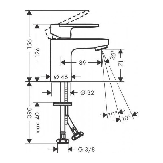 Смеситель для раковины Hansgrohe Vernis Blend 71558670, черный матовый - фото 2