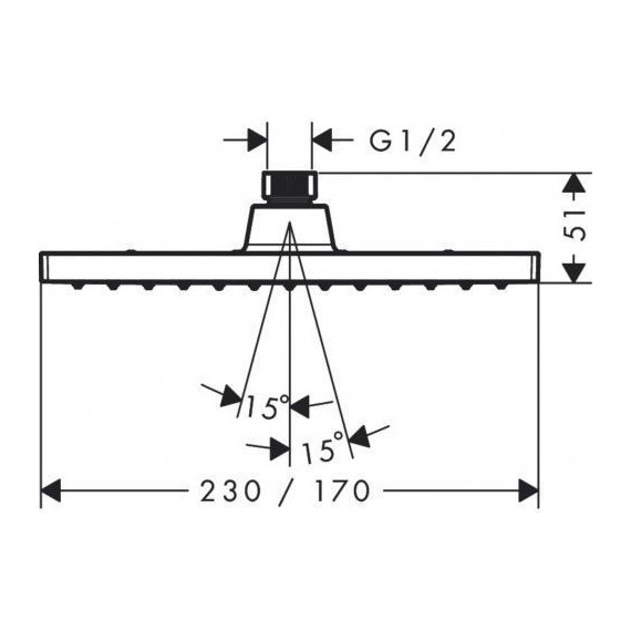 Верхний душ Hansgrohe Vernis Shape 26281670, черный матовый - фото 2