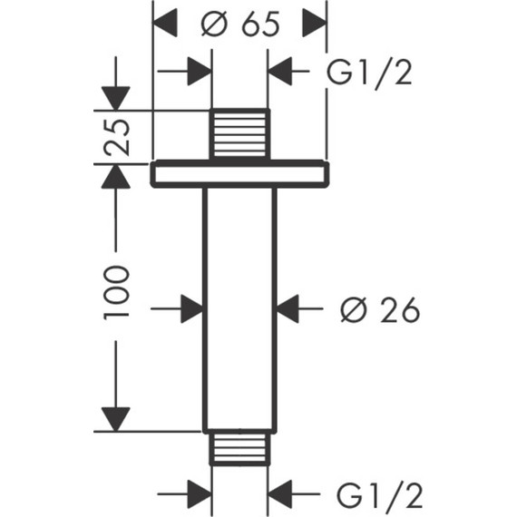 Кронштейн потолочный для верхнего душа Hansgrohe Vernis Shape 100 мм 26406670, черный матовый - фото 2