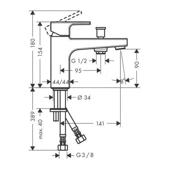 Смеситель для ванны Hansgrohe Vernis Shape 71463000 - фото 2