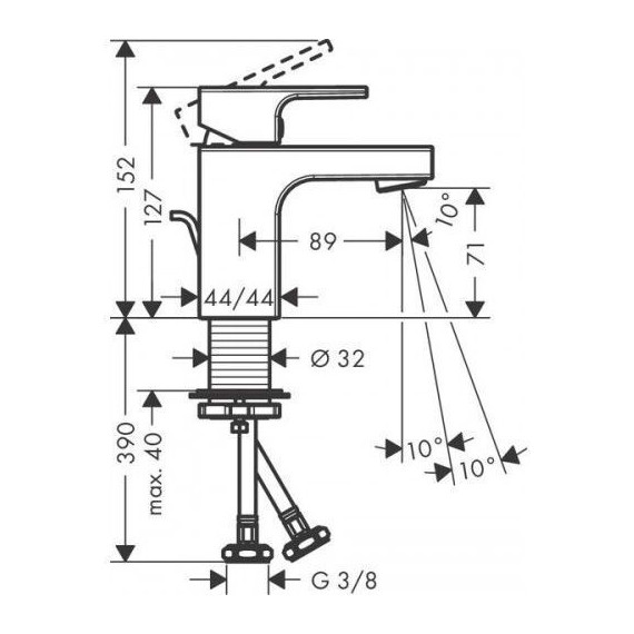 Смеситель для раковины Hansgrohe Vernis Shape 71560670, черный матовый - фото 2