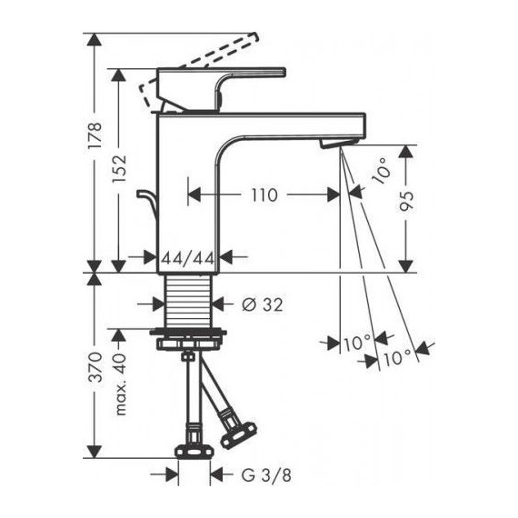 Смеситель для раковины Hansgrohe Vernis Shape 71561670, черный матовый - фото 2