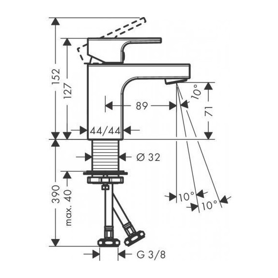 Смеситель для раковины Hansgrohe Vernis Shape 71567670, черный матовый - фото 2