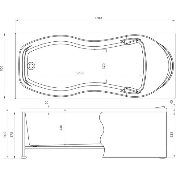 Ванна акриловая Aquanet Tessa 170х70 см 242924 - фото, картинка 13 Ванна акриловая Aquanet Tessa 170х70 см 242924 - фото 13