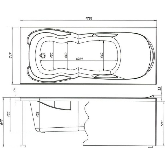 Ванна акриловая Aquanet Viola 180х75 см 242744, Размер - мм: 1800х750 - фото, картинка 12 Ванна акриловая Aquanet Viola 180х75 см 242744, Размер - мм: 1800х750 - фото 12