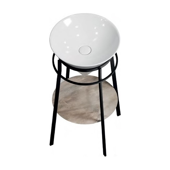 Тумба напольная с раковиной Kerama Marazzi Cono 44 см CO.44\BLK.M, черный матовый - фото 
