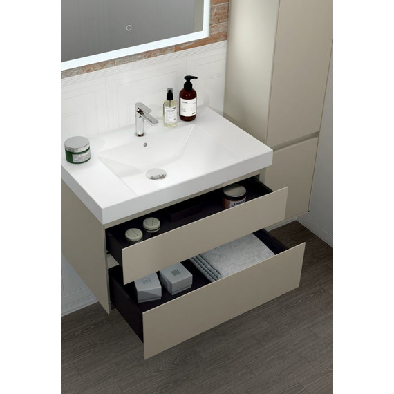 Тумба подвесная с раковиной Kerama Marazzi Cubo 80 см CU.80\LIM, лимо - фото 2