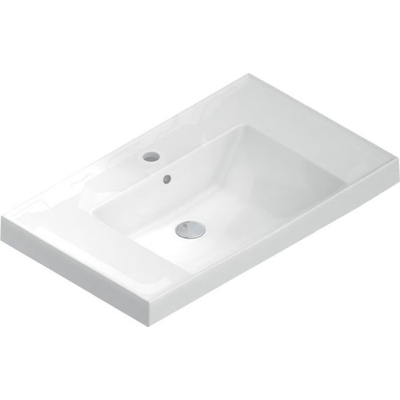 Тумба подвесная с раковиной Kerama Marazzi Cubo 80 см CU.80\MAL, мальва - фото 2