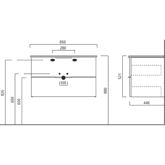Тумба подвесная с раковиной Kerama Marazzi Piano 85 см PI.85\OLM, дымчатый вяз - фото 6