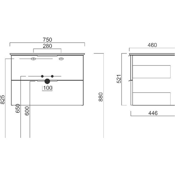 Тумба подвесная с раковиной Kerama Marazzi Piano 75 см PI.75\OLM, дымчатый вяз - фото 6