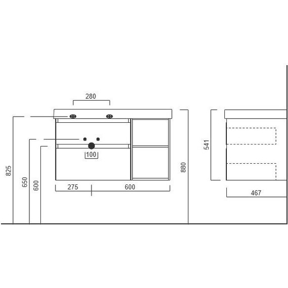 Тумба подвесная с раковиной Kerama Marazzi Cubo 90 см CU.90Lh\MAL, мальва/метц - фото, картинка 3 Тумба подвесная с раковиной Kerama Marazzi Cubo 90 см CU.90Lh\MAL, мальва/метц - фото 3