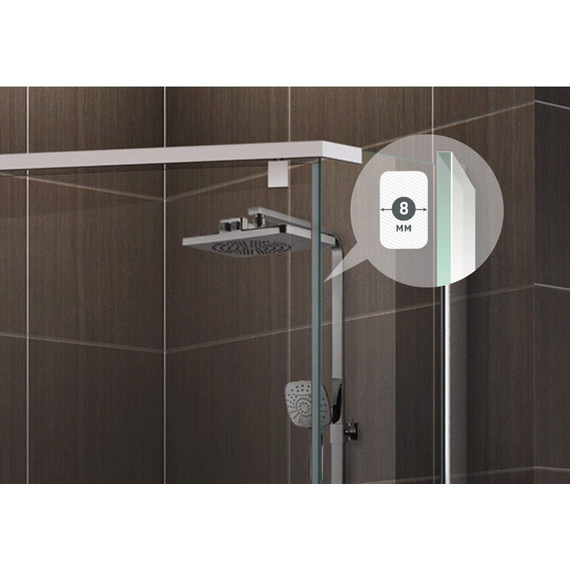 Душевое ограждение Berges Wasserhaus Oxygen 90х90 см 061021 (стекло 8 мм), хром/прозрачное - фото 3
