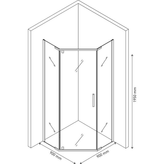 Душевое ограждение Berges Wasserhaus Oxygen 90х90 см 061021 (стекло 8 мм), хром/прозрачное - фото 4