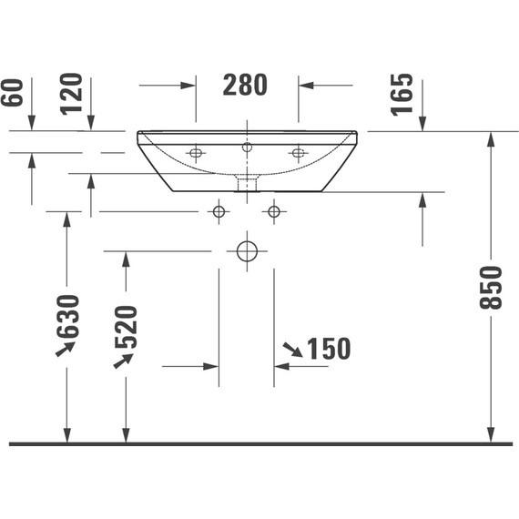 Раковина подвесная Duravit D-Neo 60 см 2366600000 - фото 9