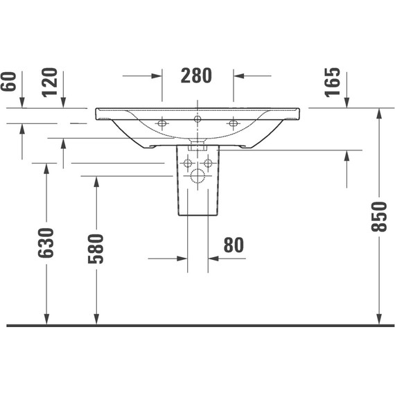 Раковина подвесная Duravit D-Neo 80 см 2367800000 - фото 12