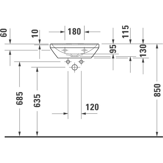 Раковина подвесная Duravit D-Neo 45 см 0738450041 - фото 8