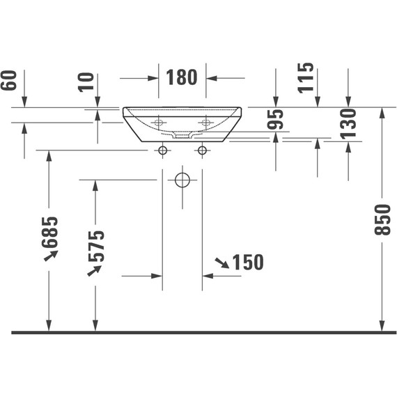Раковина подвесная Duravit D-Neo 45 см 0738450041 - фото 9