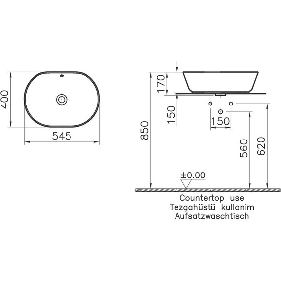 Раковина-чаша Vitra Geo 55 см 7427B003-0012 - фото, картинка 2 Раковина-чаша Vitra Geo 55 см 7427B003-0012 - фото 2