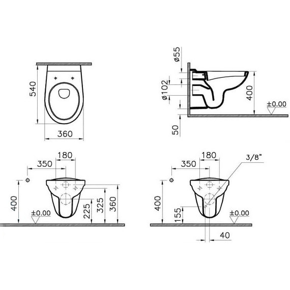 Унитаз подвесной Vitra Norm Fit 6855B099-1777 - фото, картинка 4 Унитаз подвесной Vitra Norm Fit 6855B099-1777 - фото 4