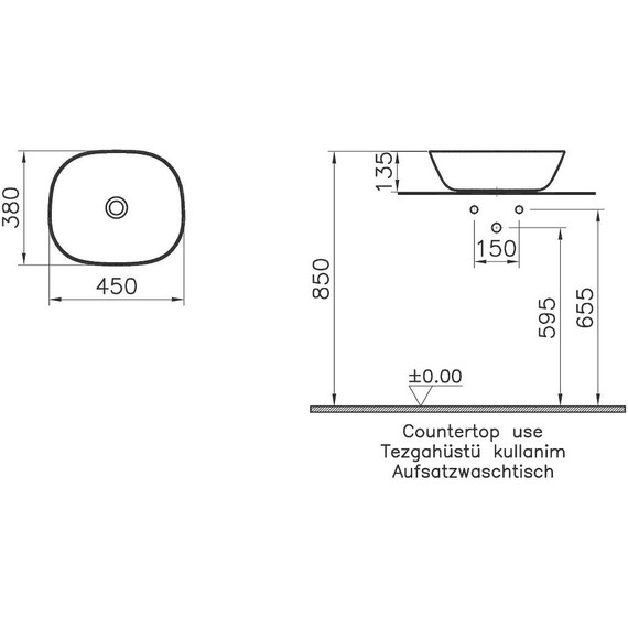 Раковина-чаша Vitra Plural 45 см 7810B401-0016, белый матовый - фото, картинка 2 Раковина-чаша Vitra Plural 45 см 7810B401-0016, белый матовый - фото 2