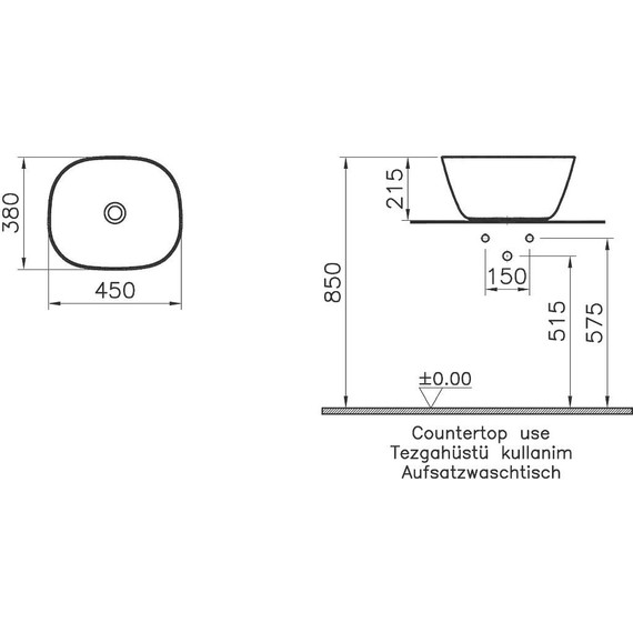 Раковина-чаша Vitra Plural 45 см 7811B401-0016, белый матовый - фото, картинка 2 Раковина-чаша Vitra Plural 45 см 7811B401-0016, белый матовый - фото 2