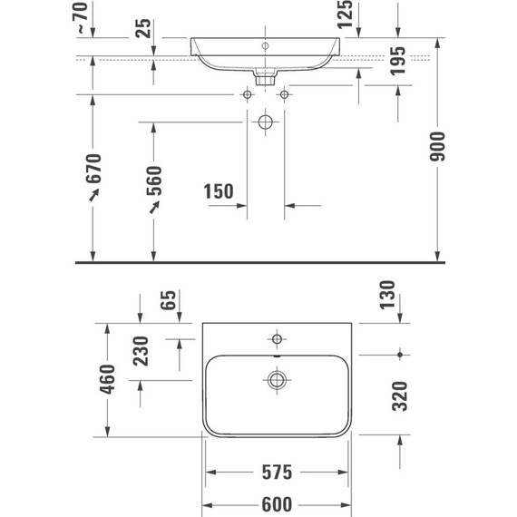 Раковина врезная на столешницу Duravit Happy D.2 Plus 60 см 2360601300, антрацит матовый - фото 2