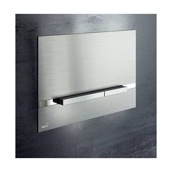 Кнопка смыва Alcaplast STRIPE-INOX, нержавеющая сталь-полумат/глянец - фото 2