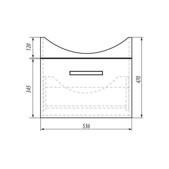 Тумба подвесная с раковиной Dreja Alfa 55 см 99.0305, белый глянец - фото 8