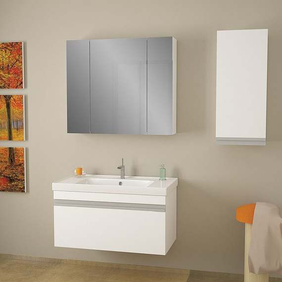 Тумба подвесная с раковиной Dreja Grace 90 см 99.0903, белый глянец - фото 2