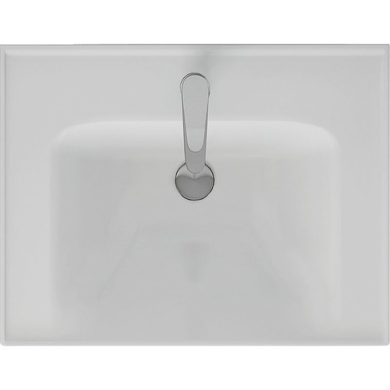 Тумба подвесная с раковиной Dreja Perfecto 60 см 99.0811, дуб эврика/белый глянец - фото 9