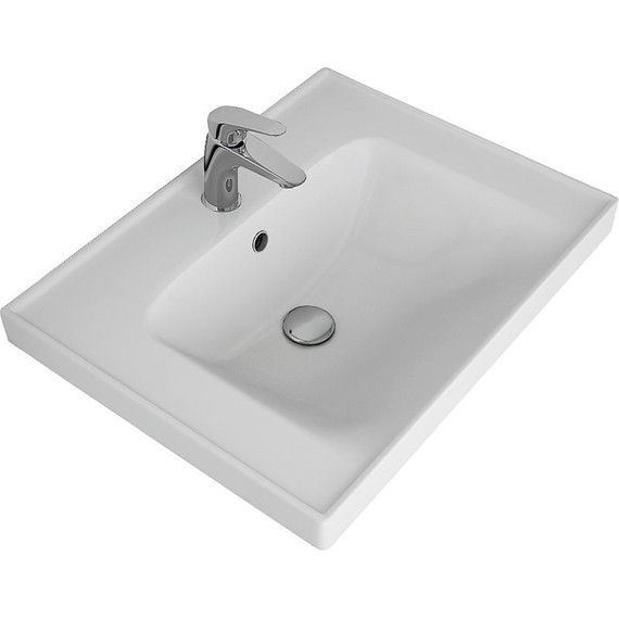 Тумба подвесная с раковиной Dreja Grace 60 см 99.0909, белый глянец - фото 6