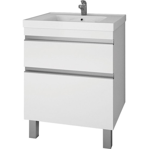 Тумба напольная с раковиной Dreja Grace Plus 60 см 99.0904, белый глянец - фото 