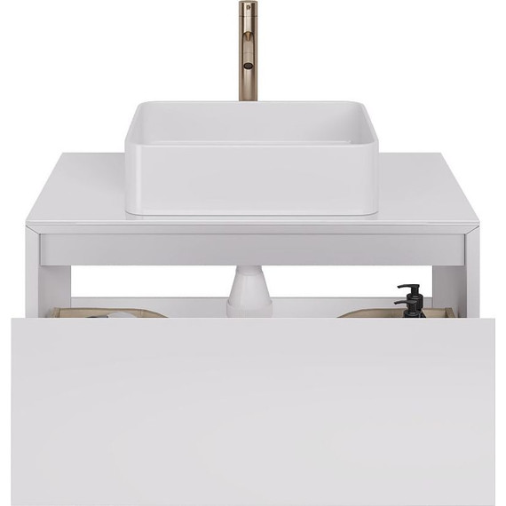 Тумба подвесная со столешницей Dreja Insight 80 см 99.9200, белый глянец - фото 5