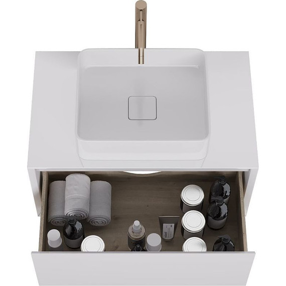 Тумба подвесная со столешницей Dreja Insight 80 см 99.9200, белый глянец - фото 8