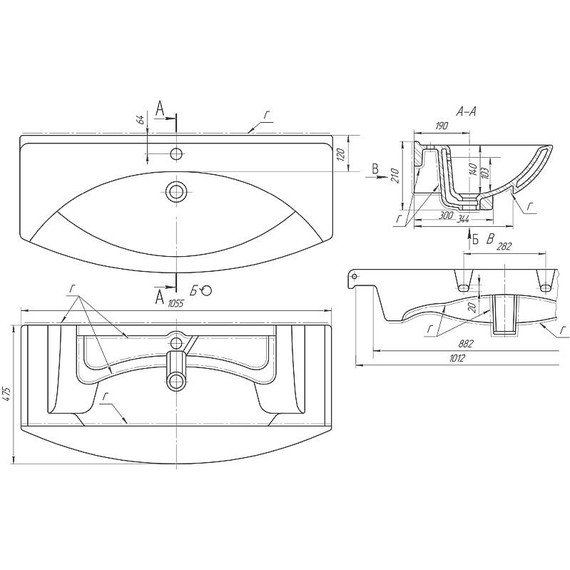 Тумба напольная с раковиной Dreja Laguna Plus 105 см 99.0108, белый глянец (раковина Лагуна) - фото 15