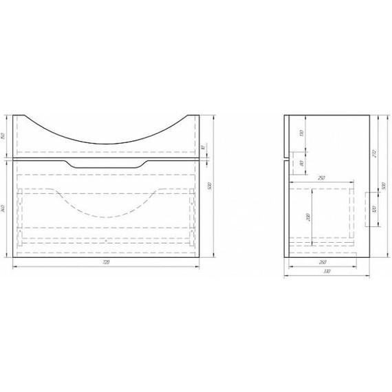 Тумба подвесная с раковиной Dreja Laguna 75 см 99.0102, белый глянец (раковина Лагуна) - фото 7