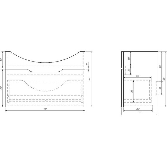 Тумба подвесная с раковиной Dreja Laguna 85 см 99.0103, белый глянец - фото 9