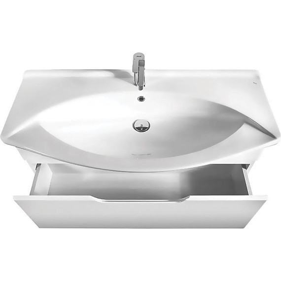 Тумба подвесная с раковиной Dreja Laguna 85 см 99.0103, белый глянец - фото 2