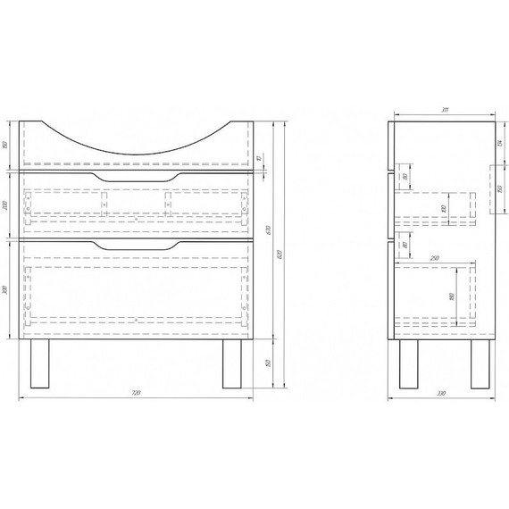 Тумба напольная с раковиной Dreja Laguna Plus 75 см 99.0106, белый глянец (раковина Лагуна) - фото 19