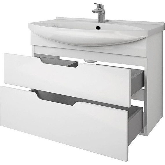 Тумба напольная с раковиной Dreja Laguna Plus 105 см 99.0108, белый глянец (раковина Лагуна) - фото 7