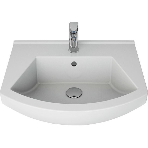 Тумба подвесная с раковиной Dreja Alfa 55 см 99.0305, белый глянец - фото 4