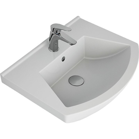 Тумба подвесная с раковиной Dreja Alfa 55 см 99.0305, белый глянец - фото 6