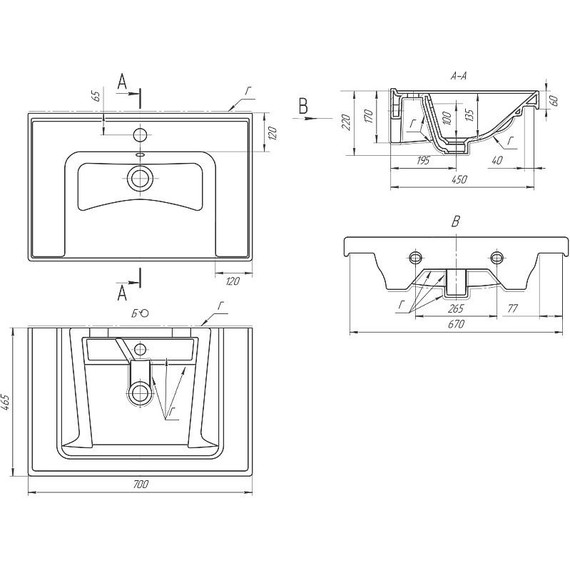 Тумба подвесная с раковиной Dreja Perfecto 70 см 99.0812, дуб эврика/белый глянец - фото 13