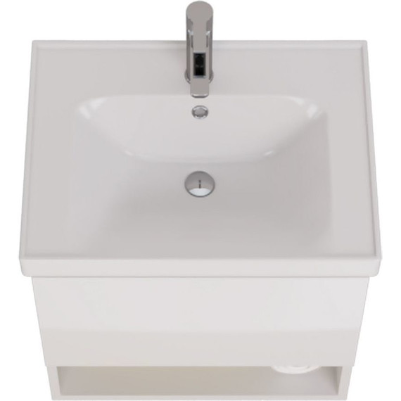 Тумба подвесная с раковиной Dreja Perfecto 60 см 99.0806, белый глянец - фото 8