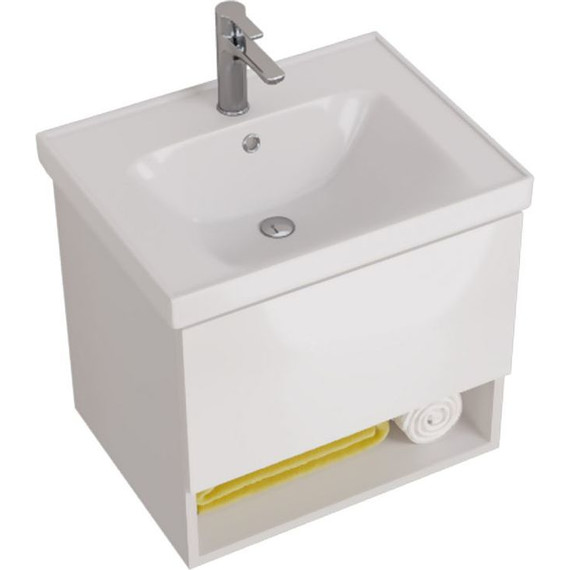 Тумба подвесная с раковиной Dreja Perfecto 60 см 99.0806, белый глянец - фото 10