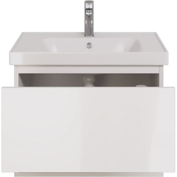 Тумба подвесная с раковиной Dreja Perfecto 70 см 99.0807, белый глянец - фото 5