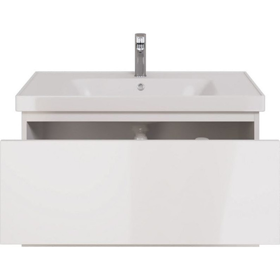 Тумба подвесная с раковиной Dreja Perfecto 90 см 99.0808, белый глянец - фото 5