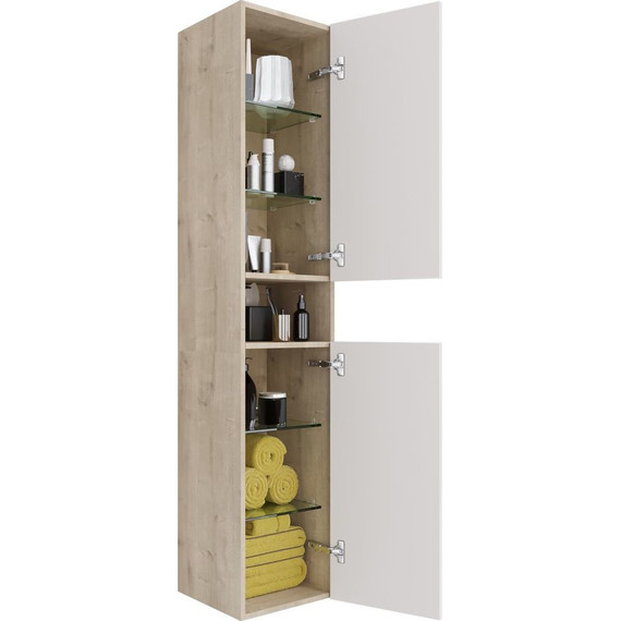 Пенал подвесной Dreja Perfecto 35 см 99.0814, дуб эврика/белый глянец - фото 5