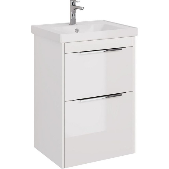 Тумба подвесная с раковиной Dreja Prime 60 см 99.9300, белый глянец - фото 14