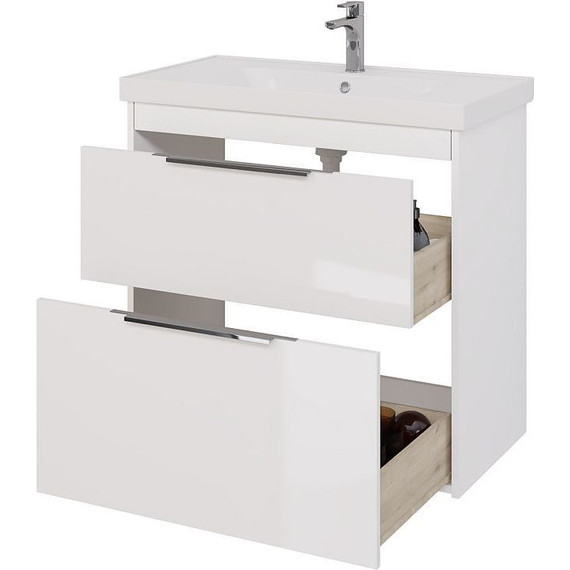 Тумба подвесная с раковиной Dreja Prime 90 см 99.9302, белый глянец - фото 8